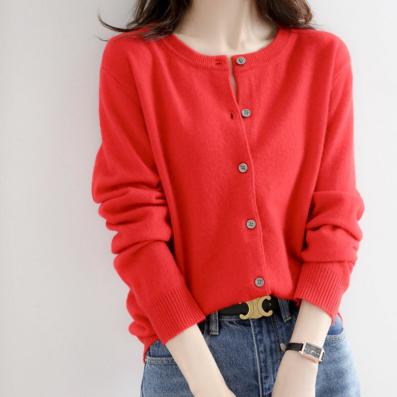 Women's Basic Knit Cardigan - Versatile Layering Essential