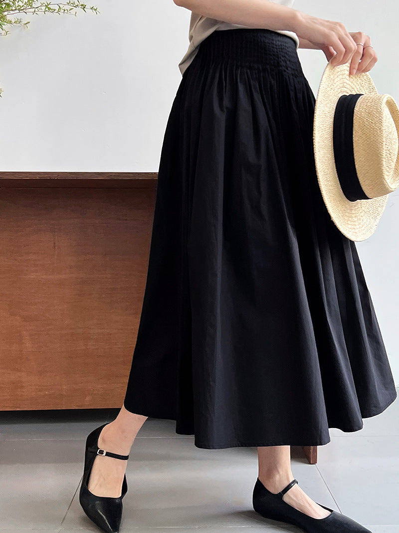 High-Waisted Midi Skirt with Flattering Fit and Versatile Style