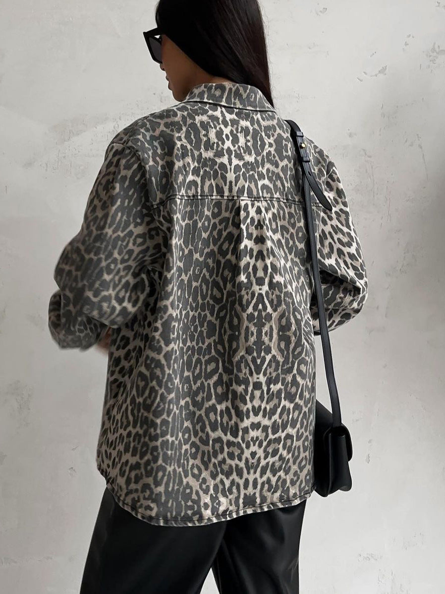 Leopard Print Women's Animal Jacket for Stylish Layering