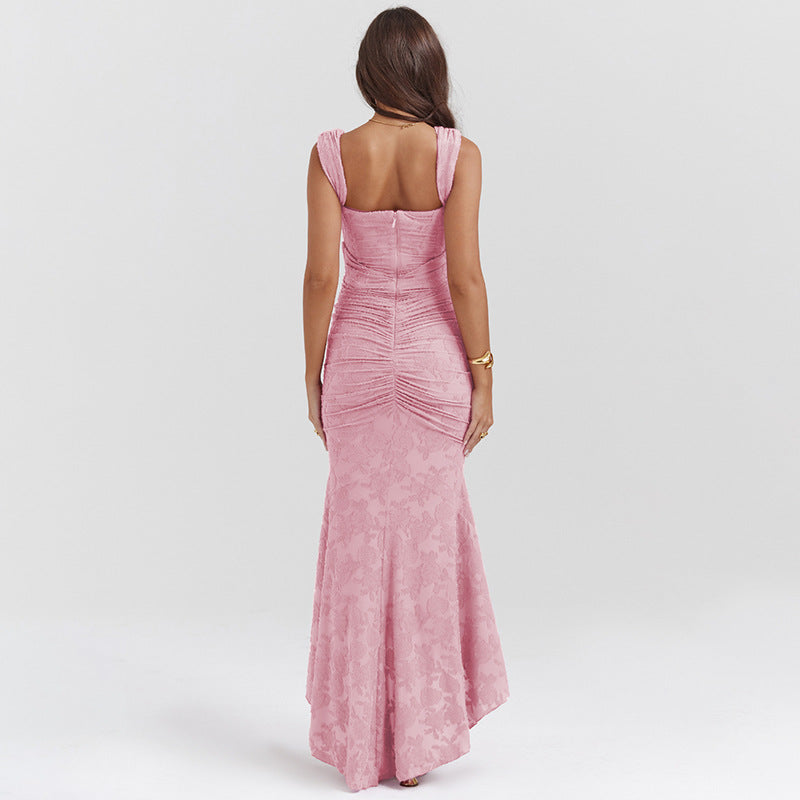Floral Print Maxi Dress with Flowing Silhouette and Sleeveless Design
