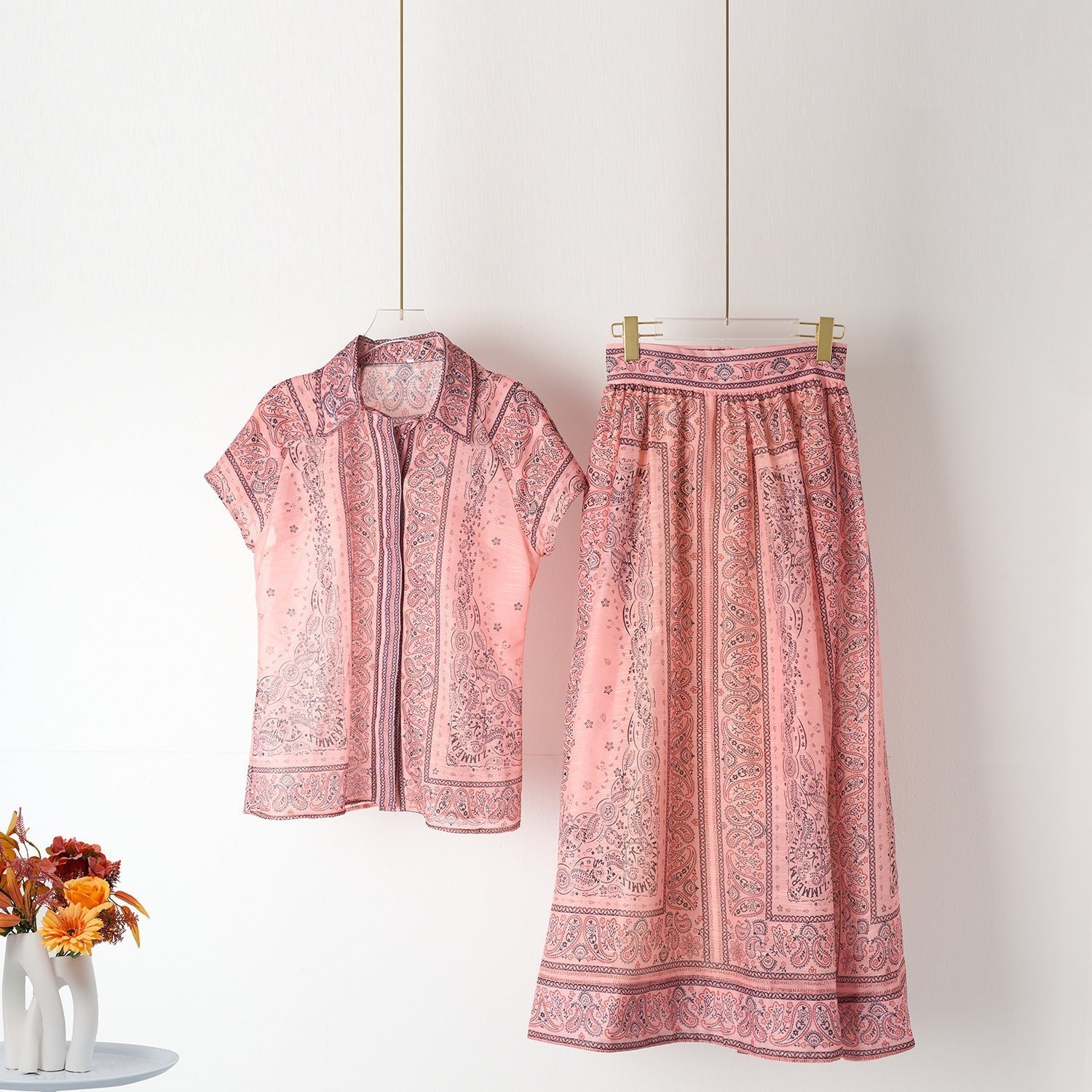 Printed Blouse and Skirt Set for Stylish Outfits