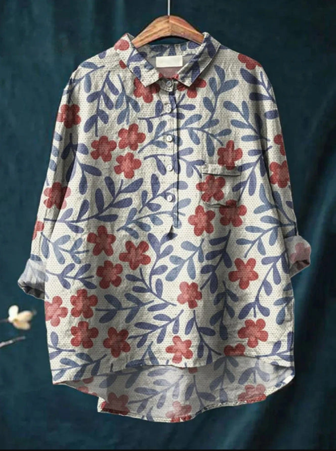 Floral Print Blouse with Elegant Design and Comfortable Fit