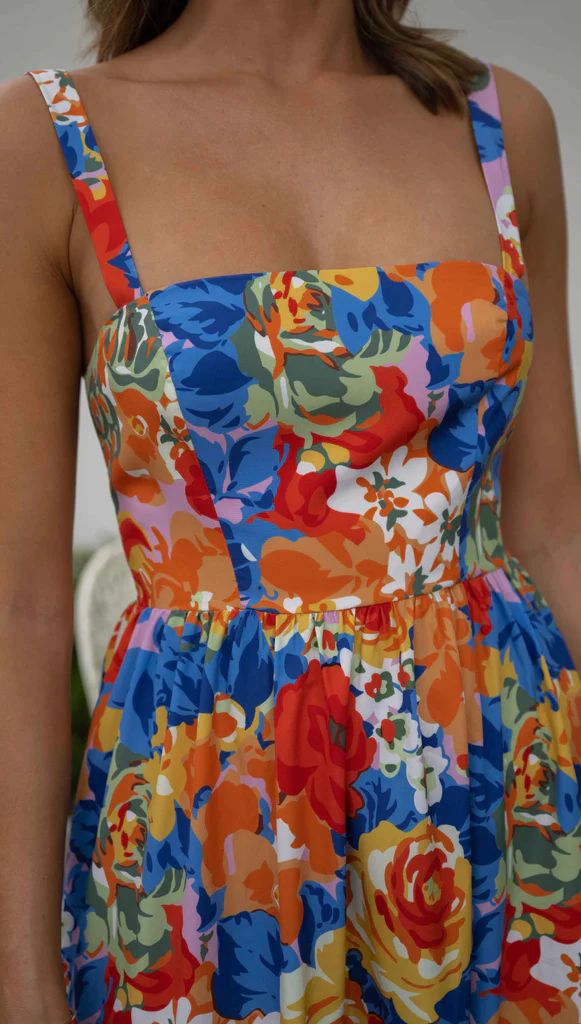 Floral Print Square Neck Maxi Dress for Effortless Style