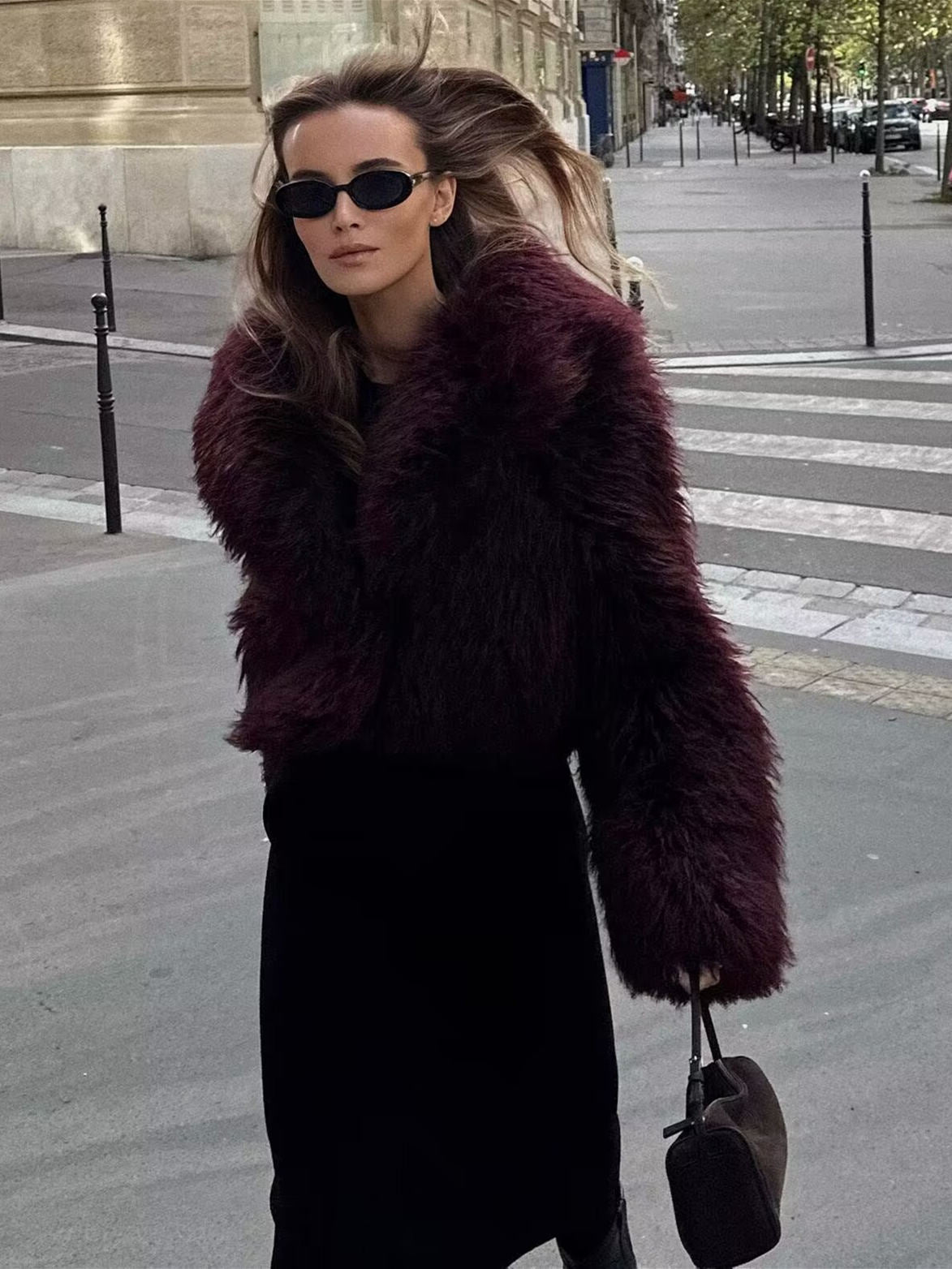Burgundy Plush Jacket for Comfort and Style