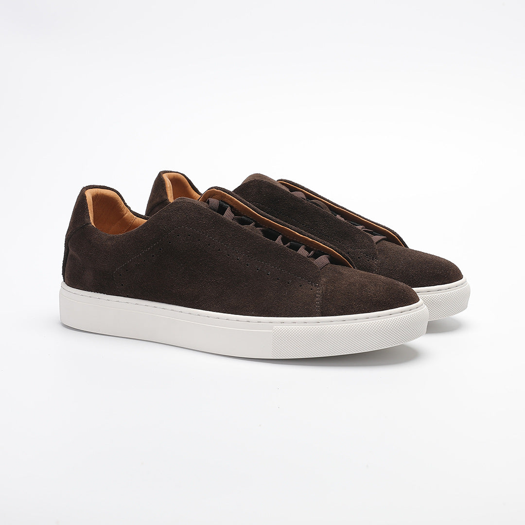 Men’s Brown Suede Low Sneakers