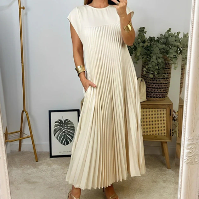 Pleated Blue Maxi Dress for Elegant Occasions