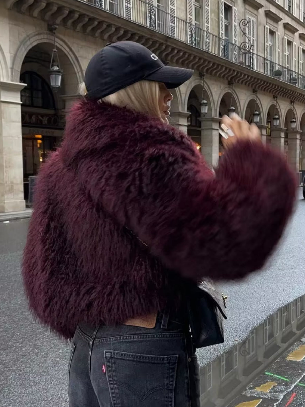 Burgundy Plush Jacket for Comfort and Style