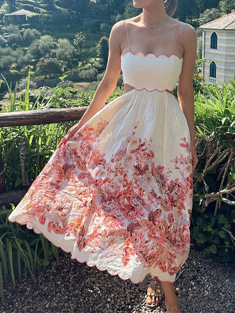 Floral Halter Neck Dress for Elegant Occasions