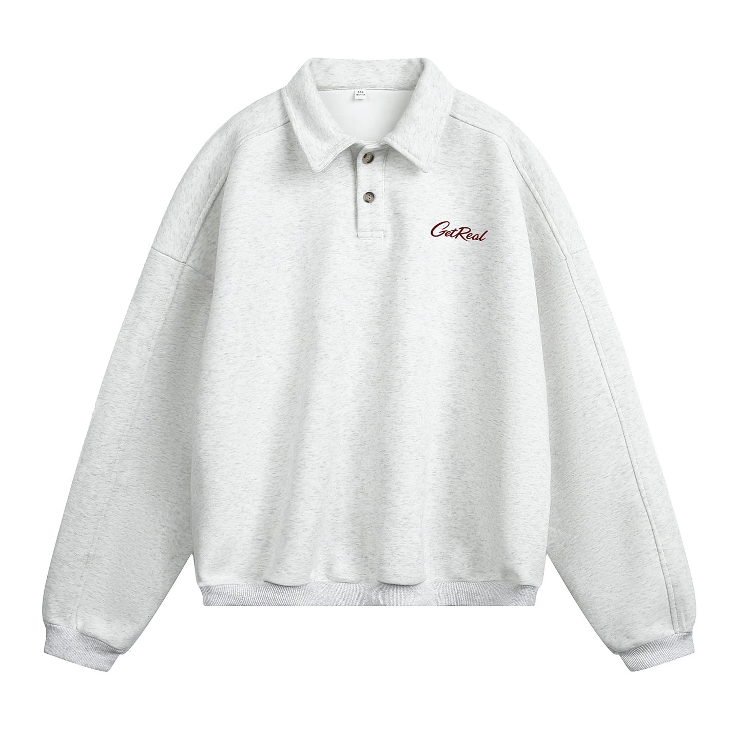 Men’s Get Real Oversized Embroidered Polo Sweatshirt