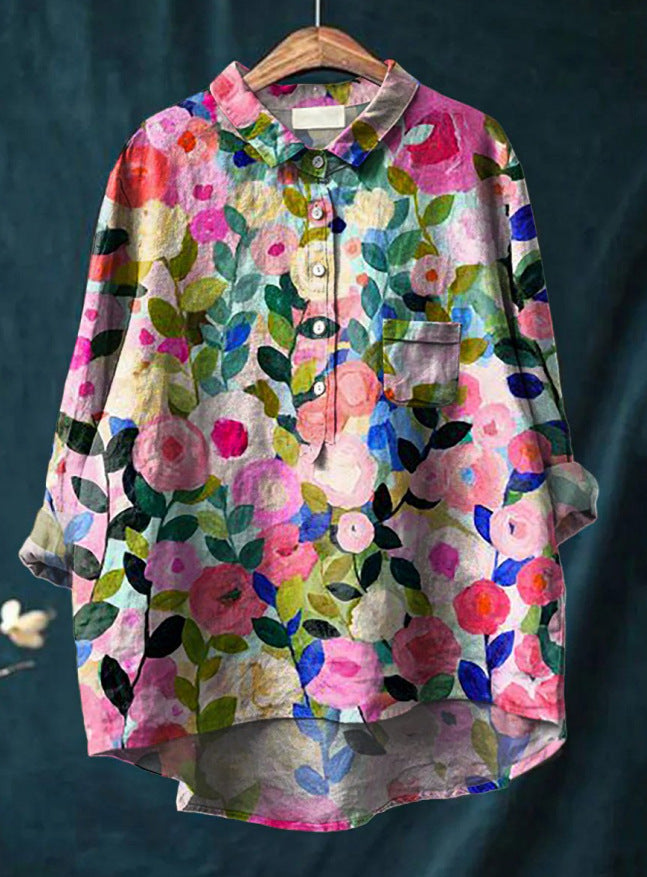 Floral Print Blouse with Elegant Design and Comfortable Fit