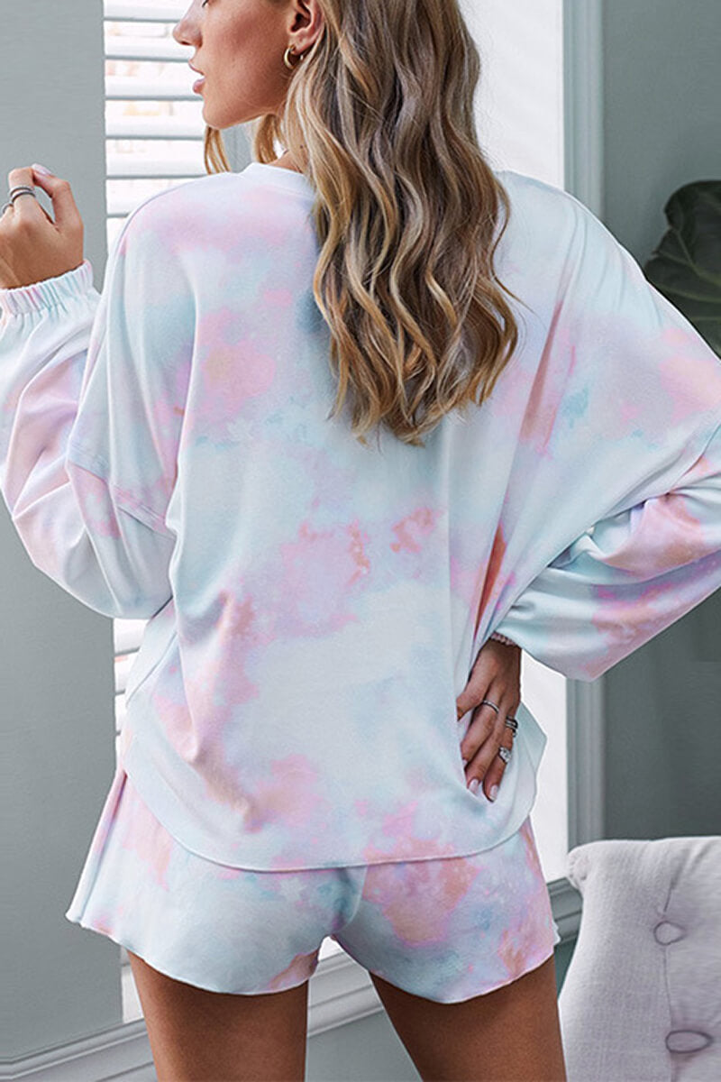 Colorful Tie Dye Pajama Set for Comfortable Sleepwear