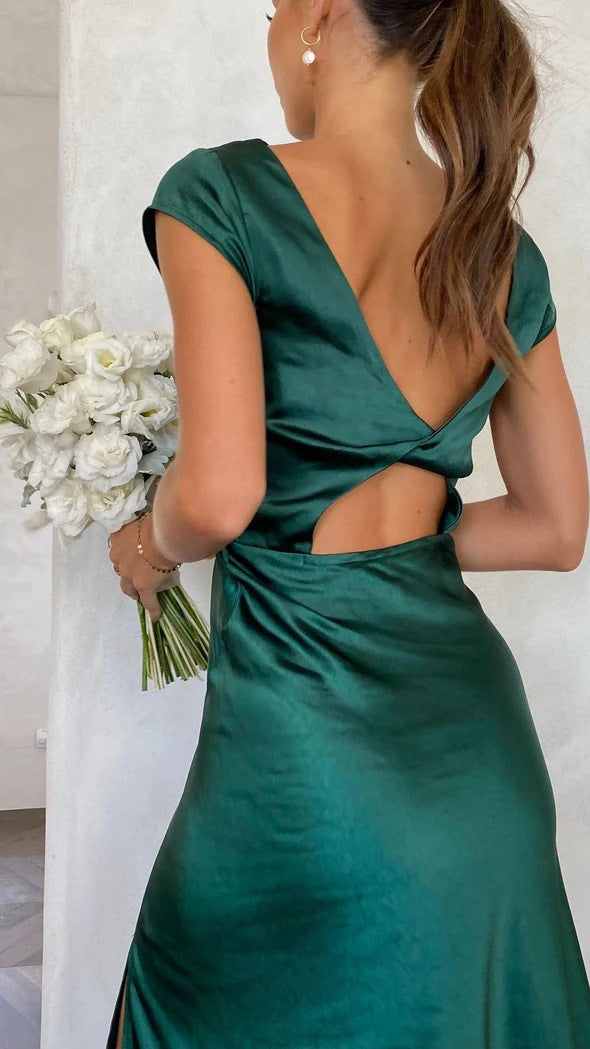 Ethereal Elegance Women's Midi Dress for Special Occasions
