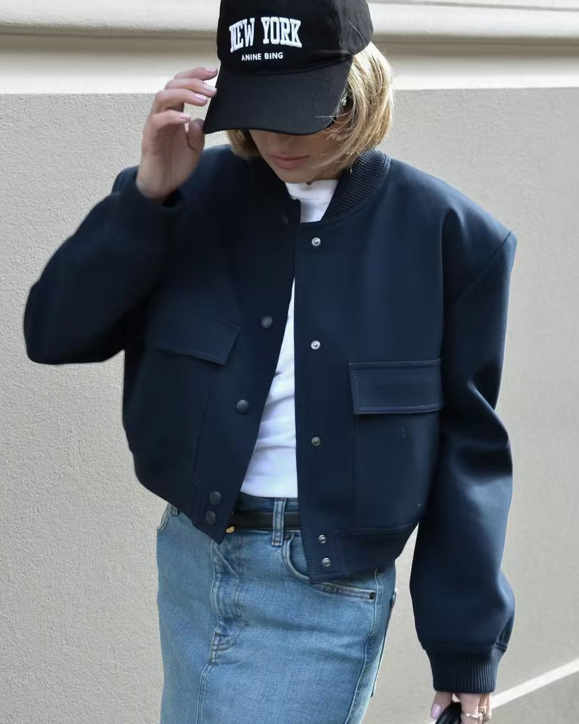 Women's Short Bomber Jacket – Stylish and Versatile Outerwear
