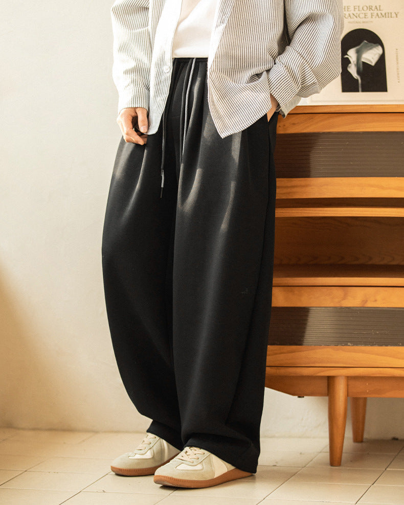Men’s Relaxed Wide-Leg Drawstring Trousers