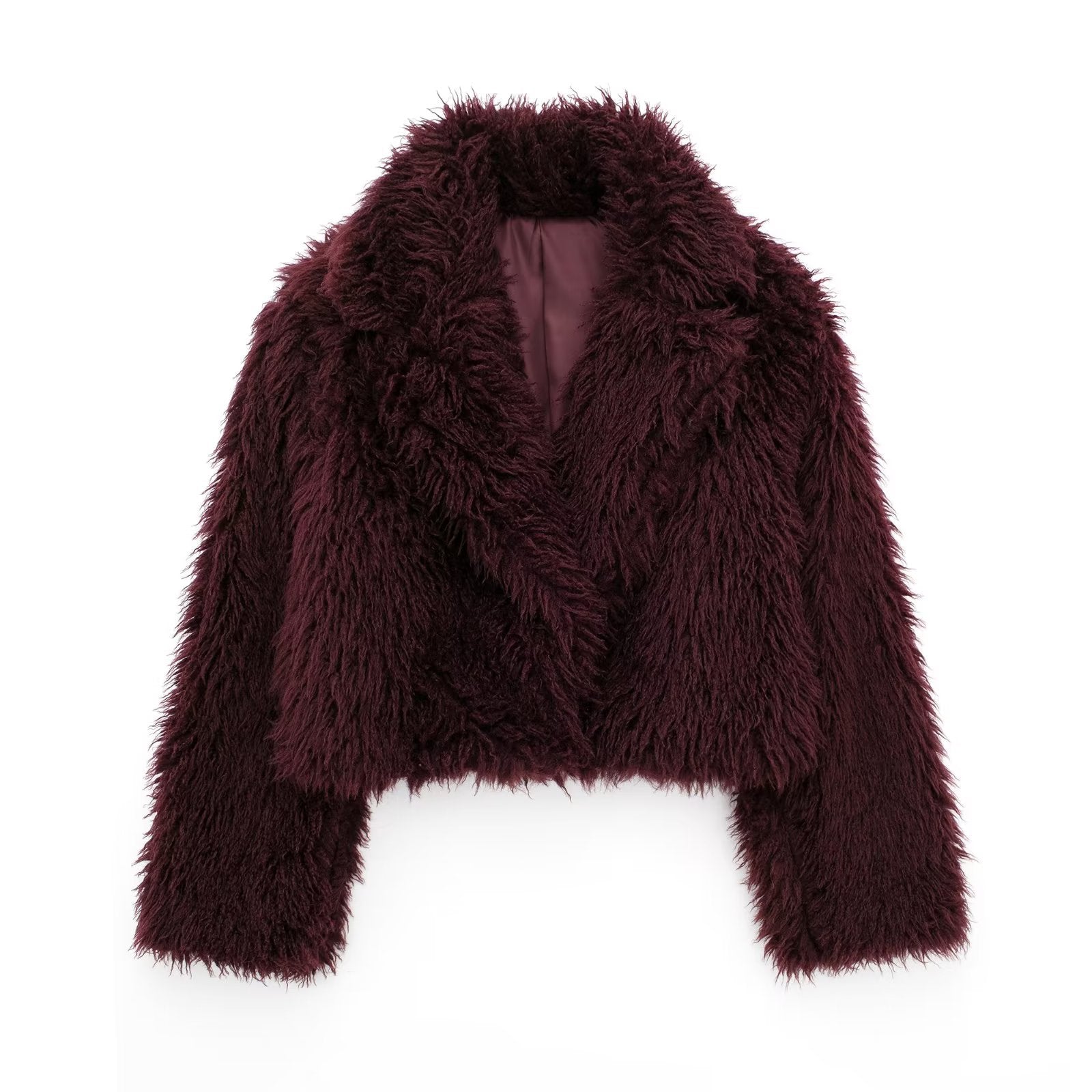 Burgundy Plush Jacket for Comfort and Style