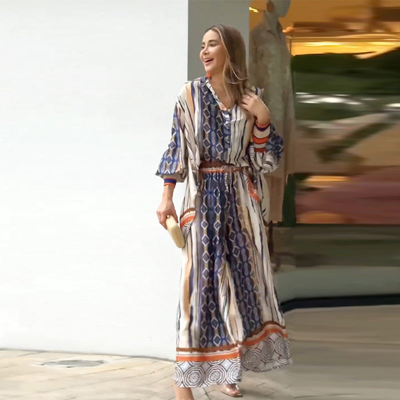 Bohemian Blouse and Trousers Set for Effortless Style