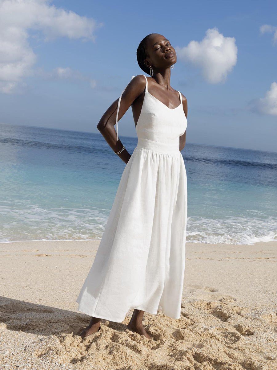 Cotton Maxi Dress with Long Straps for Comfortable Everyday Wear