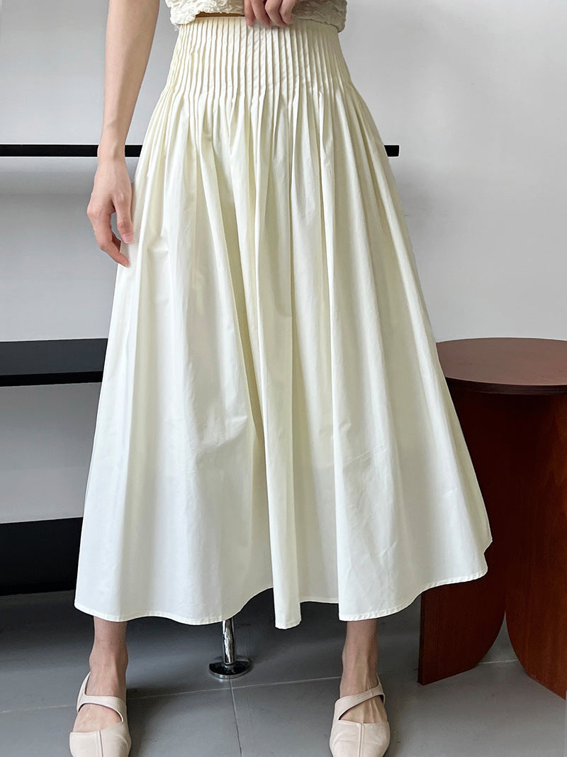 High-Waisted Midi Skirt with Flattering Fit and Versatile Style