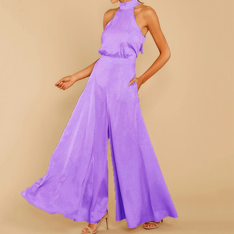 Chic Halter Neck Jumpsuit for Effortless Style and Comfort