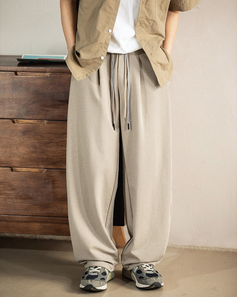 Men’s Relaxed Wide-Leg Drawstring Trousers