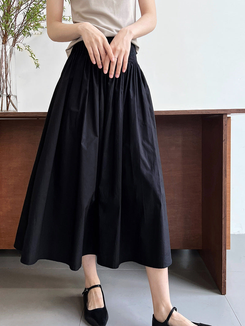 High-Waisted Midi Skirt with Flattering Fit and Versatile Style