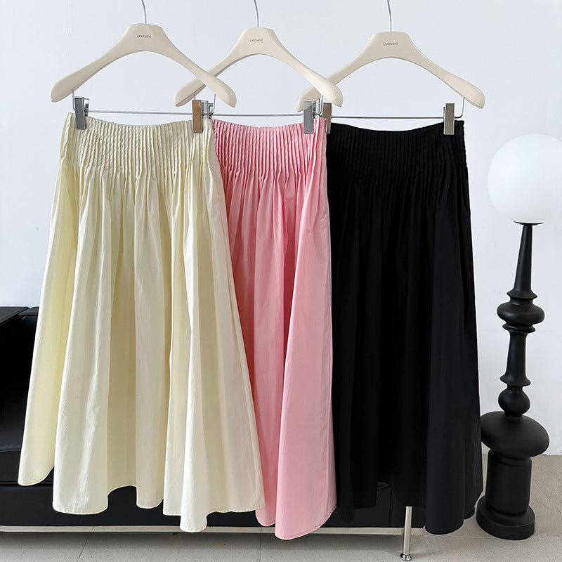 High-Waisted Midi Skirt with Flattering Fit and Versatile Style