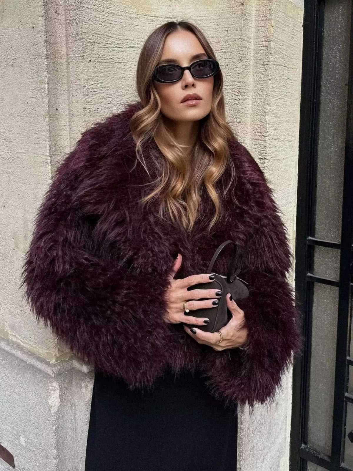 Burgundy Plush Jacket for Comfort and Style