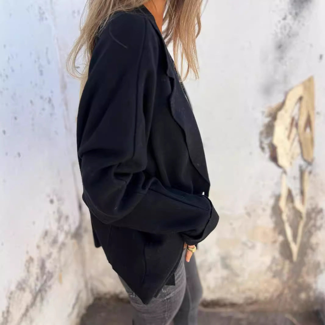 Buttoned Knit Blazer for Women - Stylish and Comfortable Layering Piece