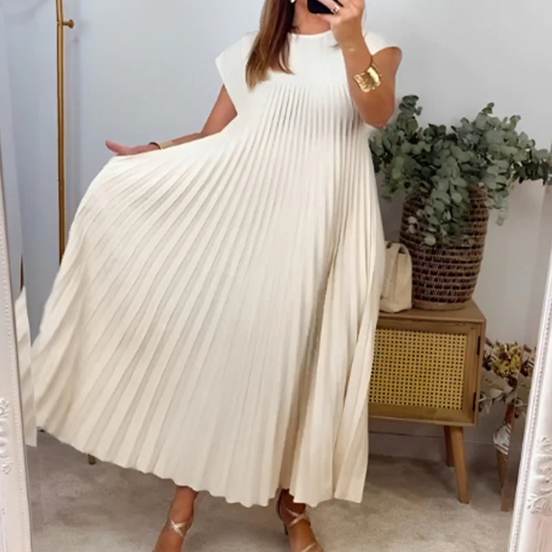 Pleated Blue Maxi Dress for Elegant Occasions