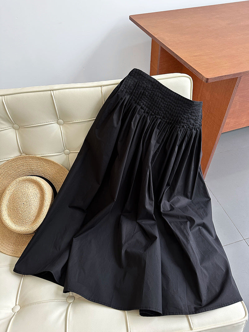 High-Waisted Midi Skirt with Flattering Fit and Versatile Style