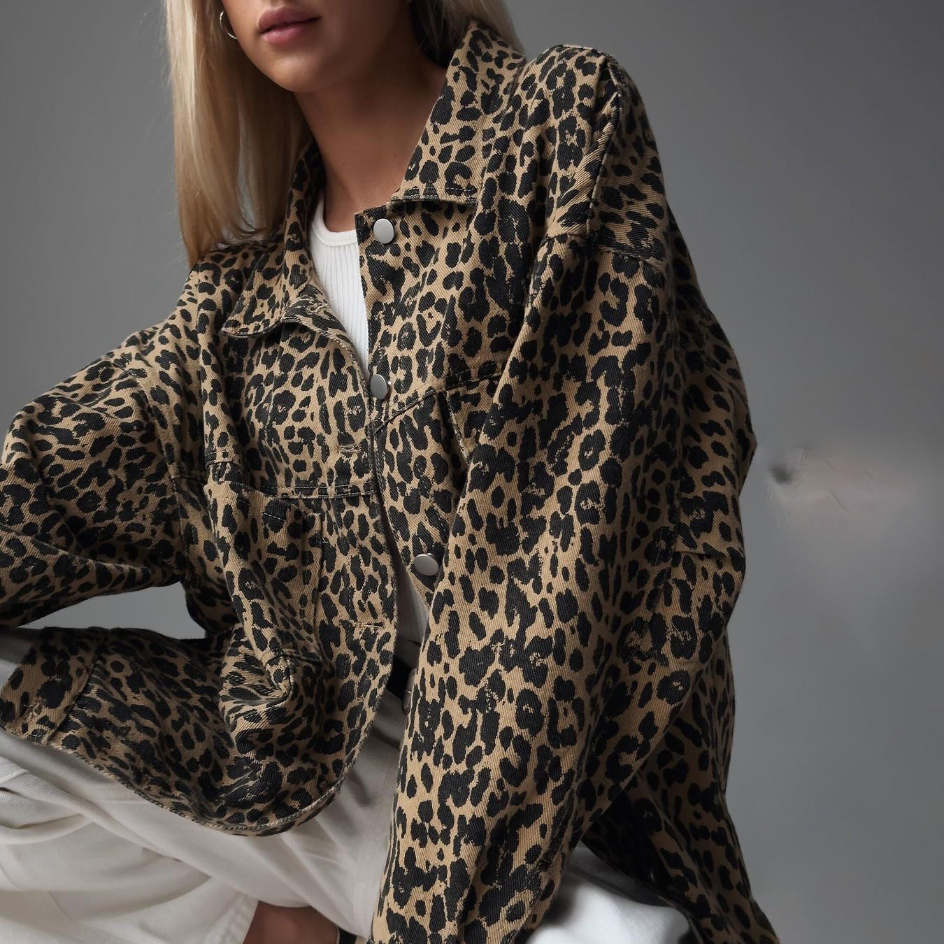 Leopard Print Women's Animal Jacket for Stylish Layering