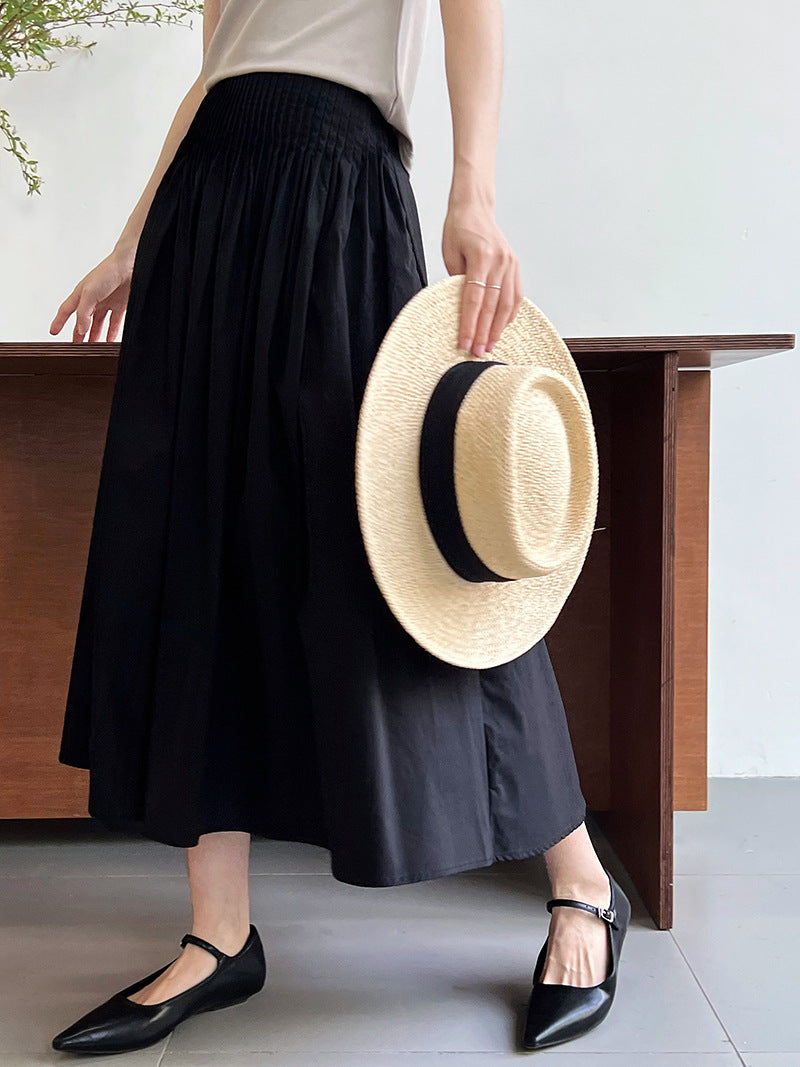 High-Waisted Midi Skirt with Flattering Fit and Versatile Style