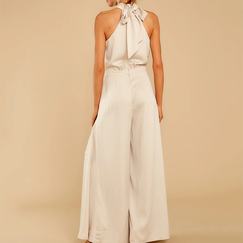 Chic Halter Neck Jumpsuit for Effortless Style and Comfort