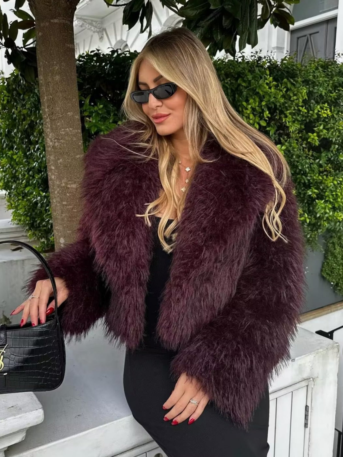 Burgundy Plush Jacket for Comfort and Style