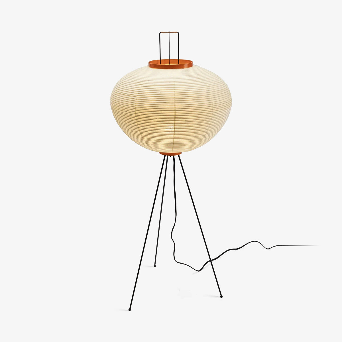 Rice Paper Floor Lamp with Warm Ambient Glow and Wooden Base