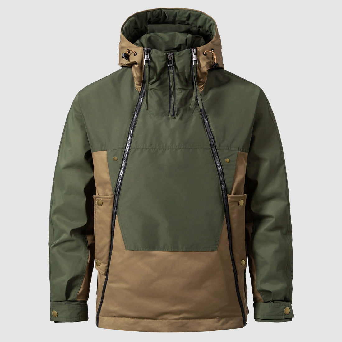 Men's Anorak: Waterproof Shell and Colour-Block Panels