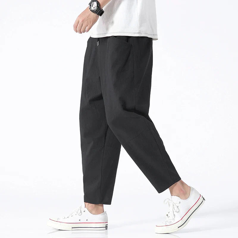 Kyoto Linen Cropped Pants for Men – Lightweight & Breathable