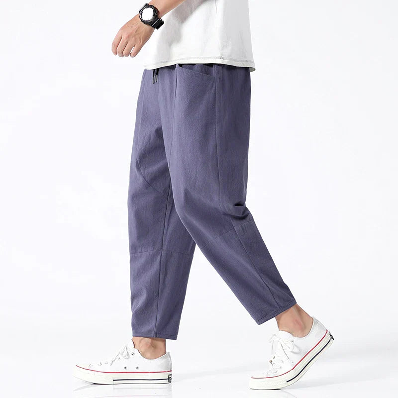 Kyoto Linen Cropped Pants for Men – Lightweight & Breathable
