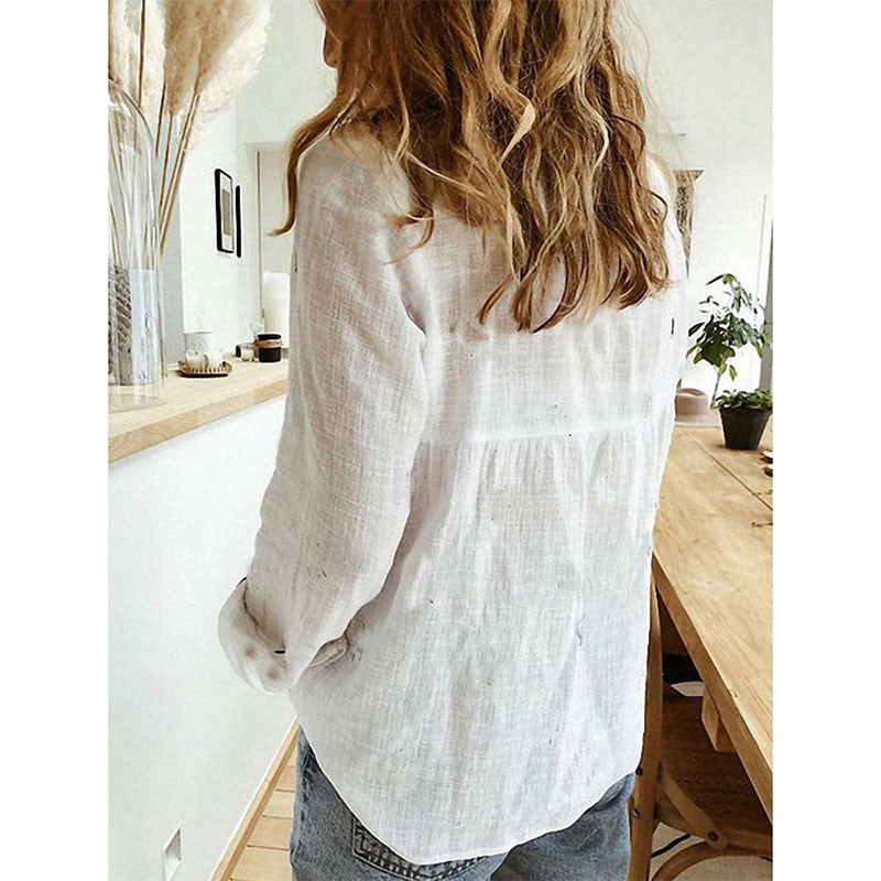 Linen Dress Shirt for Women - Lightweight & Breathable Fabric