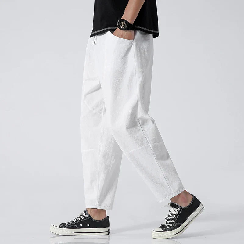Kyoto Linen Cropped Pants for Men – Lightweight & Breathable
