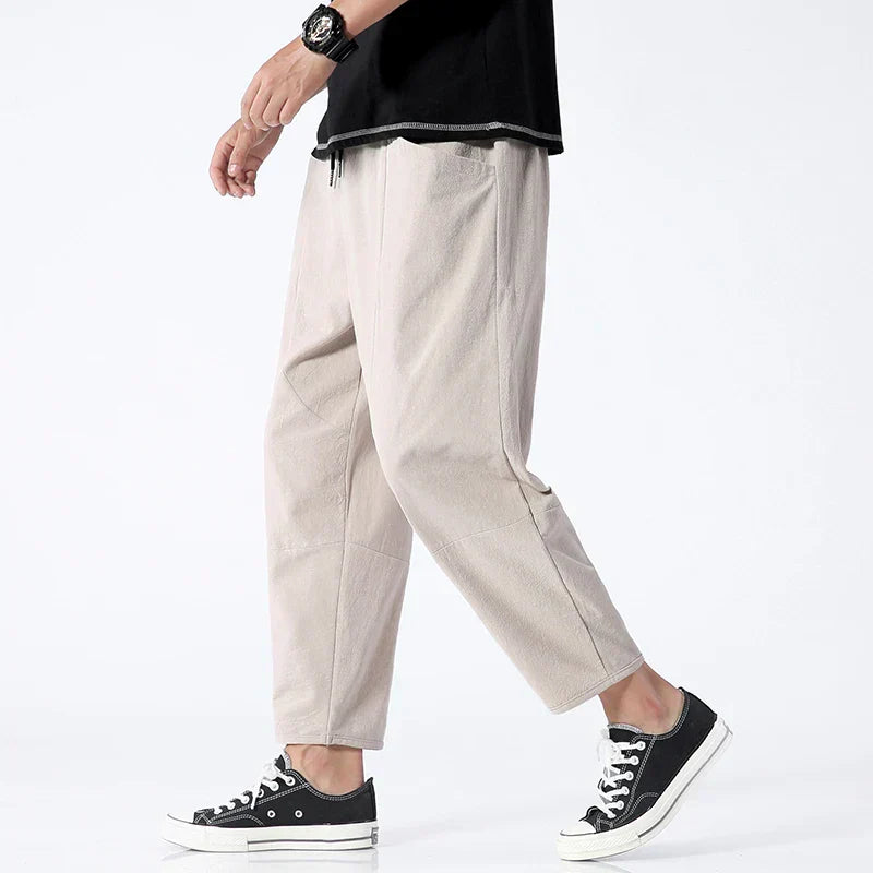 Kyoto Linen Cropped Pants for Men – Lightweight & Breathable
