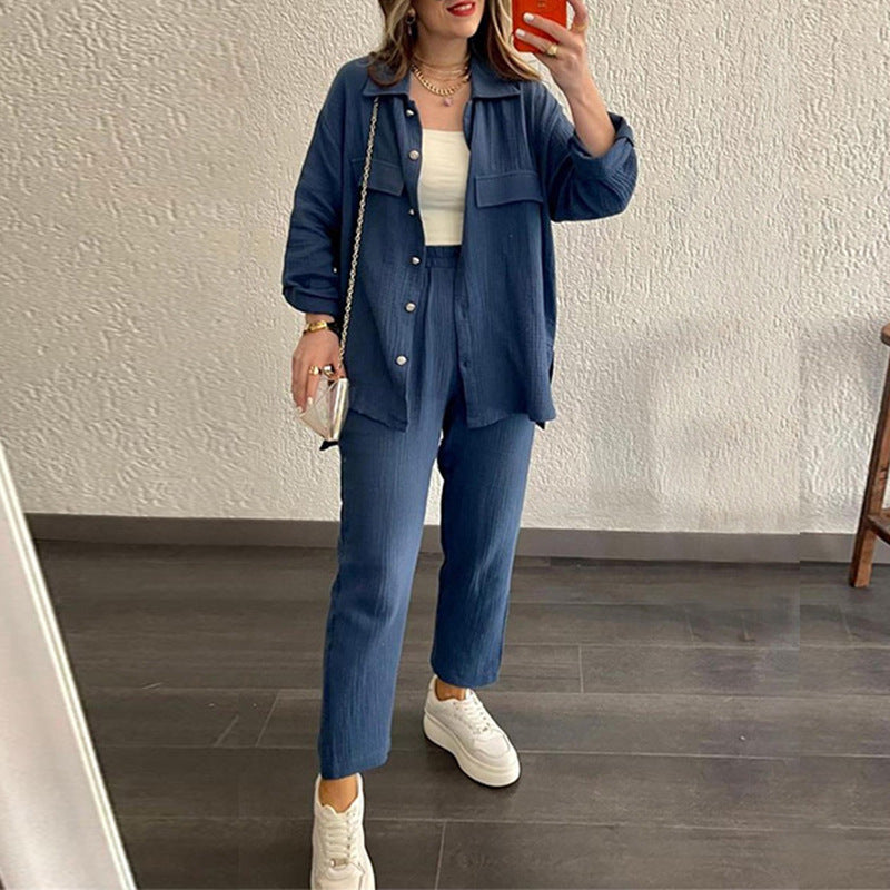 Women's Casual Shirt and Trouser Set - Stylish and Comfortable Outfit
