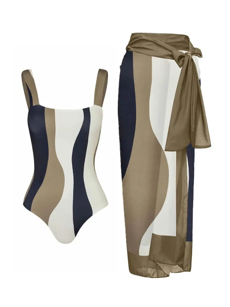 Girls' Swimsuit with Matching Cover-Up Set