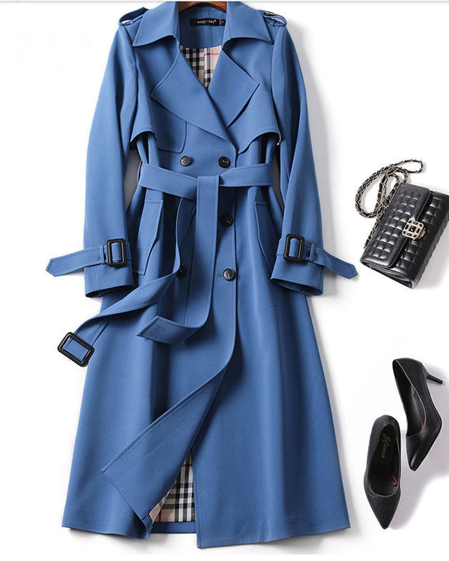 Checked Lining Long Jane Trench Coat for Stylish Layering