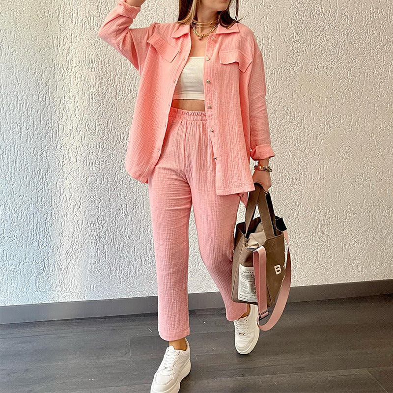 Women's Casual Shirt and Trouser Set - Stylish and Comfortable Outfit