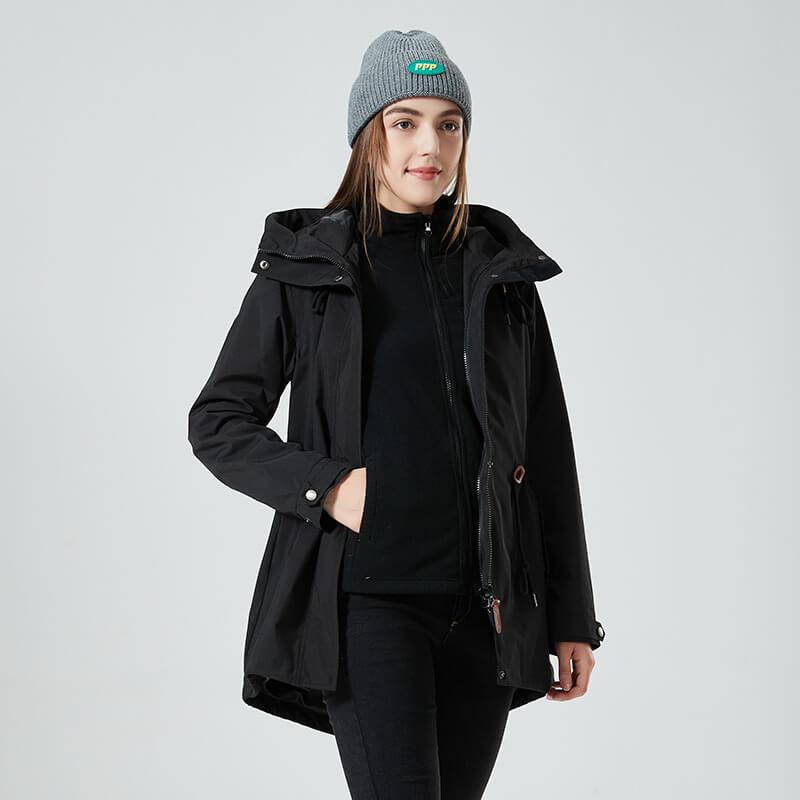 Essential Zip-Up Hooded Jacket with Adjustable Waist