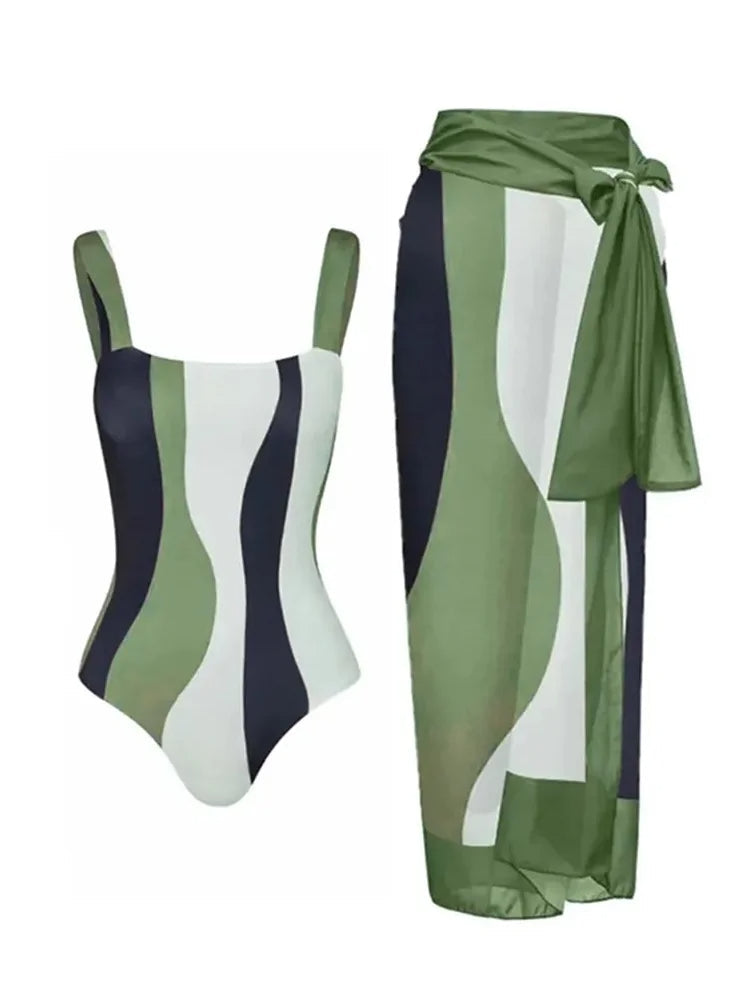 Girls' Swimsuit with Matching Cover-Up Set