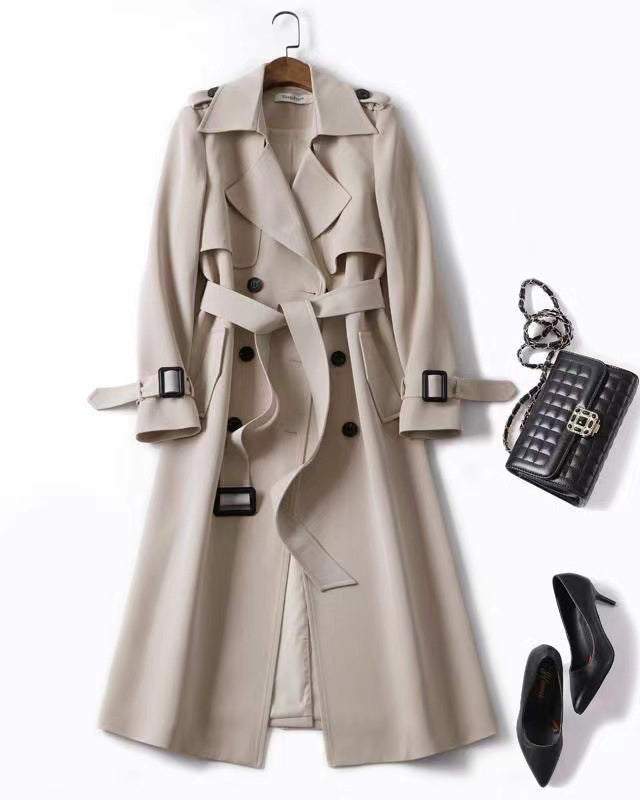 Checked Lining Long Jane Trench Coat for Stylish Layering