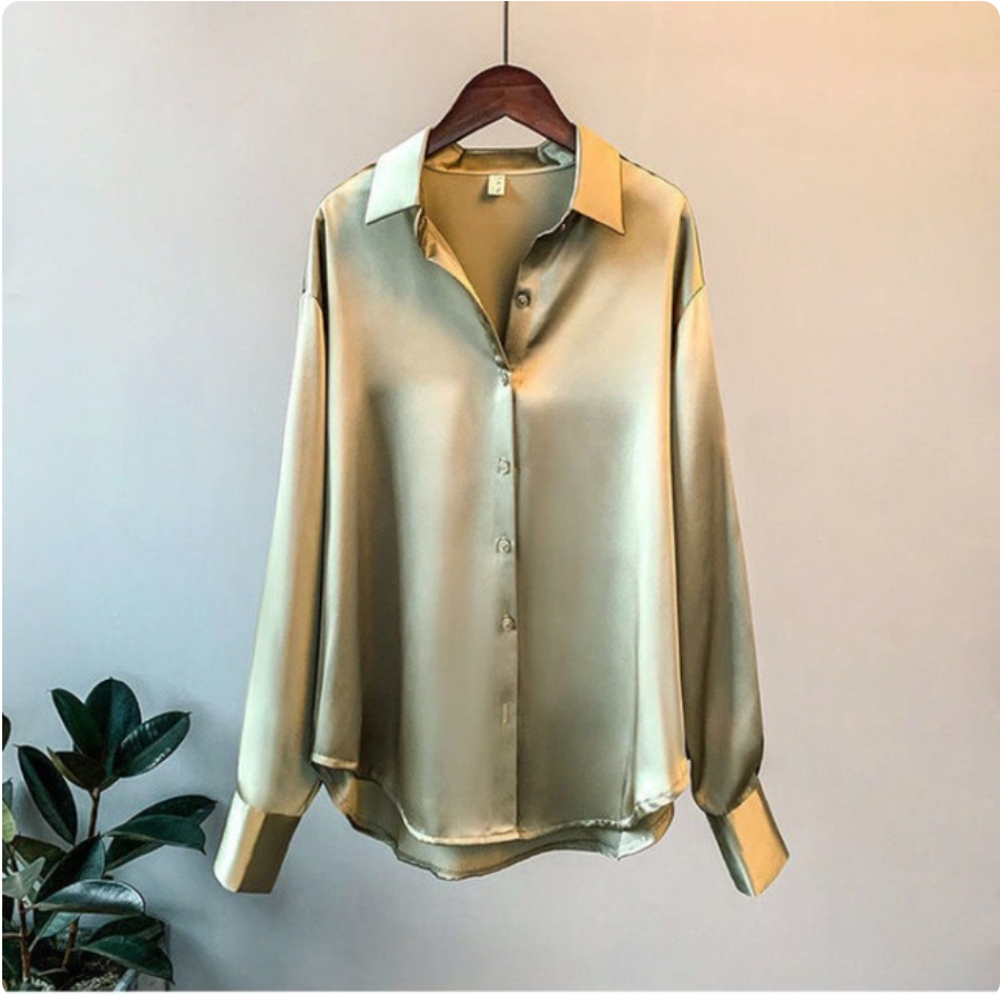 Satin Button-Up Shirt for Effortless Style and Comfort