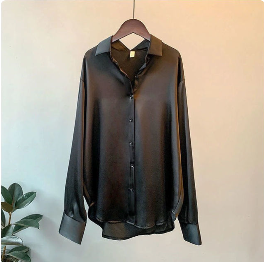 Satin Button-Up Shirt for Effortless Style and Comfort